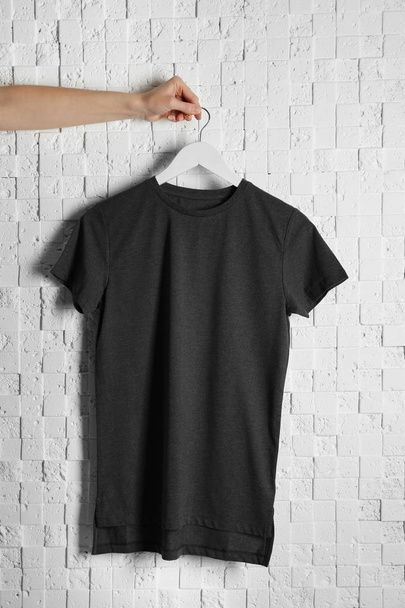 Blank black t-shirt - Foto, Imagem