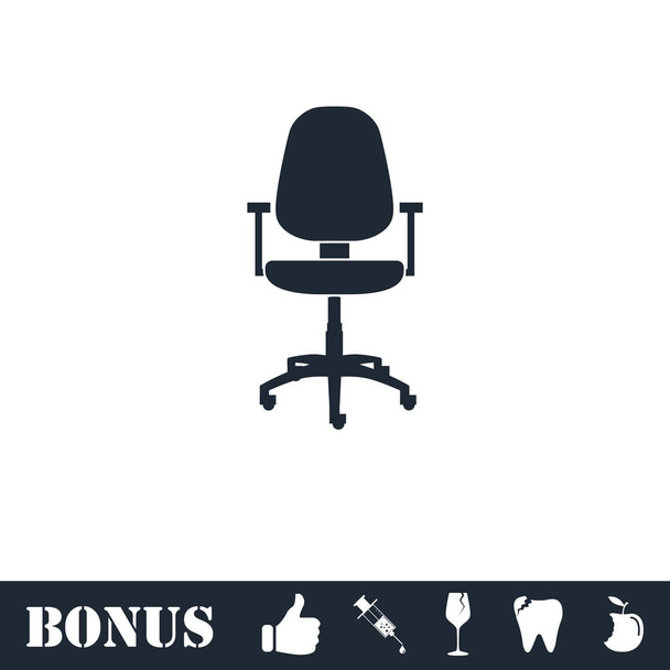 Irodai szék ikon lapos - Vektor, kép