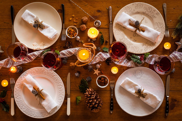 Rodzinny obiad Bożego Narodzenia - Zdjęcie, obraz