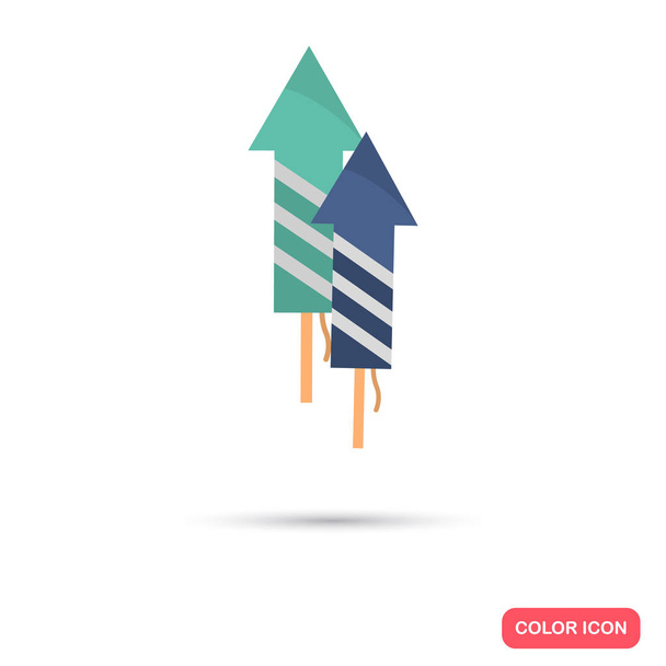 Fireworks color icon. Flat design for web and mobile - Vektor, Bild