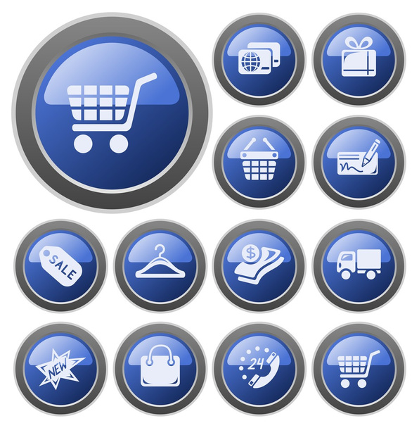 Shopping buttons - Διάνυσμα, εικόνα