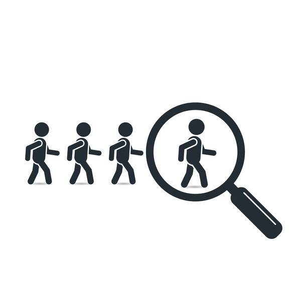 Search leader business concept with magnifying glass. - Vector, Image