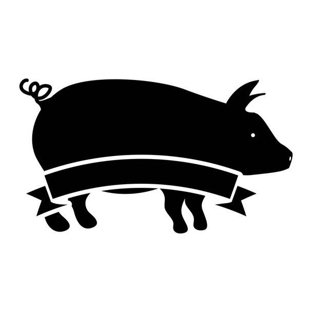 İzole domuz tasarım - Vektör, Görsel