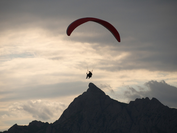 Paraplane in the evening sky - Photo, Image