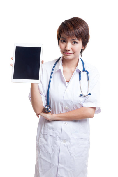 Asian young female doctor show tablet pc. - Fotó, kép