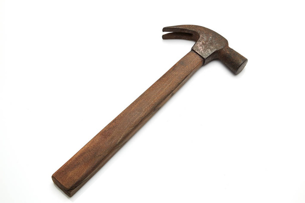 Old hammer isolated on a white background - Photo, Image