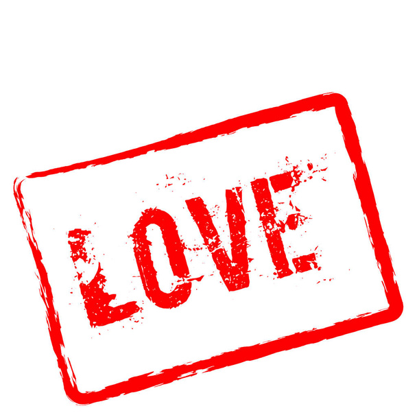 Love red rubber stamp isolated on white background - Vecteur, image