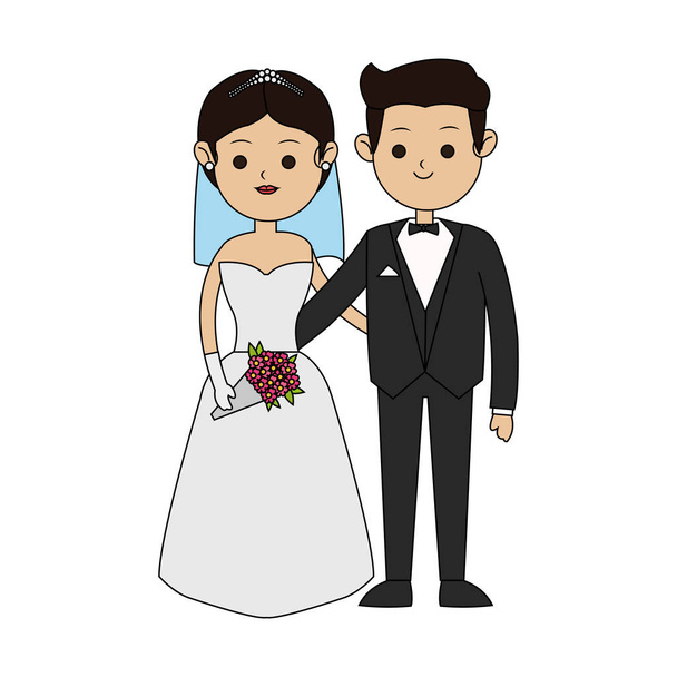 Isolated bride and groom design - Vector, Image