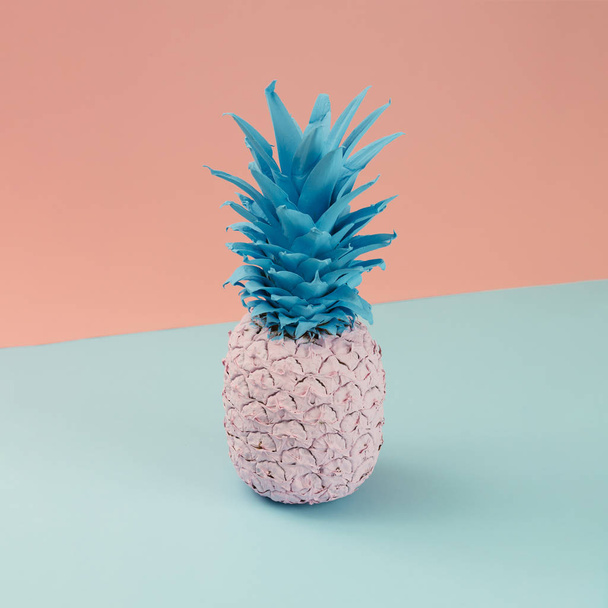 sweet Pink pineapple with blue leaves - Фото, изображение