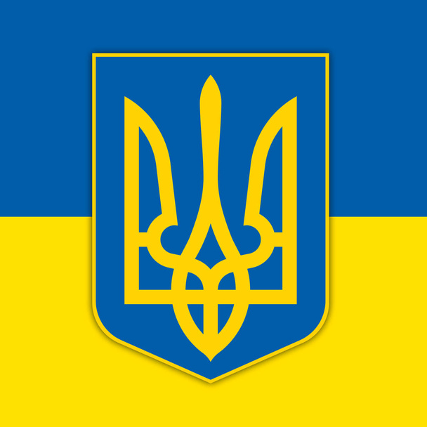 Ουκρανία παλτό των όπλων και σημαία - Διάνυσμα, εικόνα