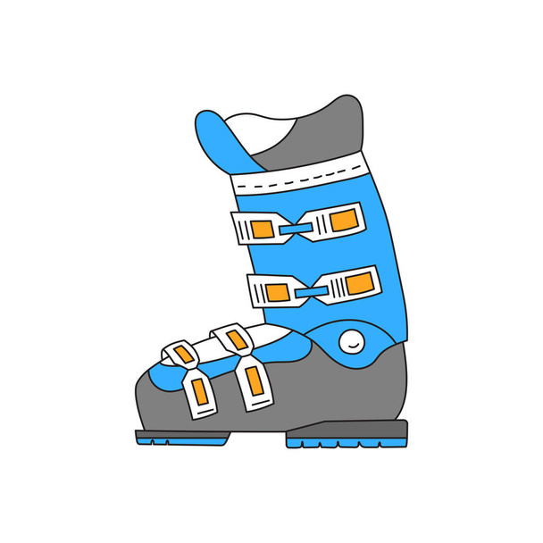 Lyžařské boty vektorové linky rukou nakreslené ikona - Vektor, obrázek