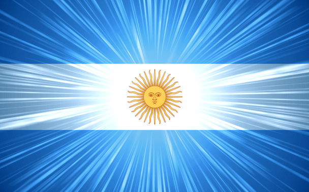 Bandeira argentina com raios de luz
 - Foto, Imagem