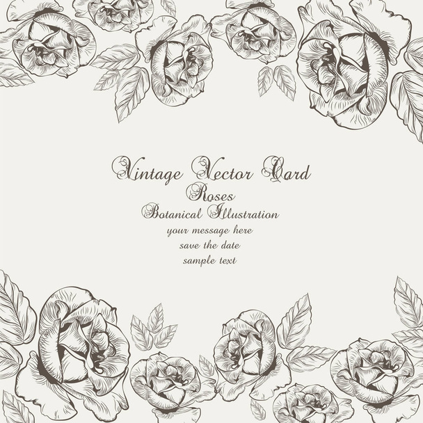 Floral Vector Vintage Invitation card - Vector, Image