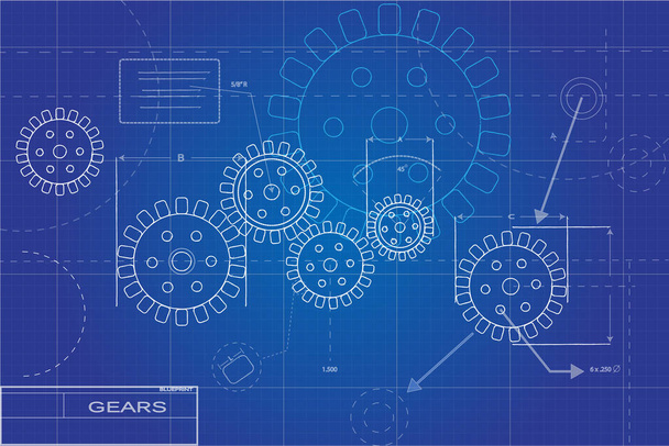 Σχεδιάγραμμα Gears εικονογράφηση - Διάνυσμα, εικόνα