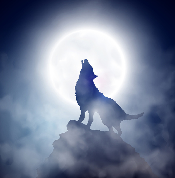 Howling wolf - Vector, Image
