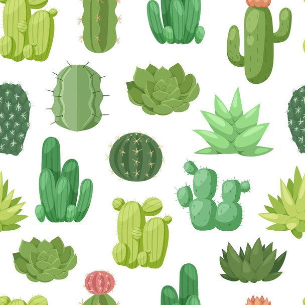 Cactus doodle seamless pattern vector. - Vektori, kuva