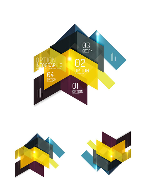Set of abstract geometric paper graphic layouts - Вектор, зображення