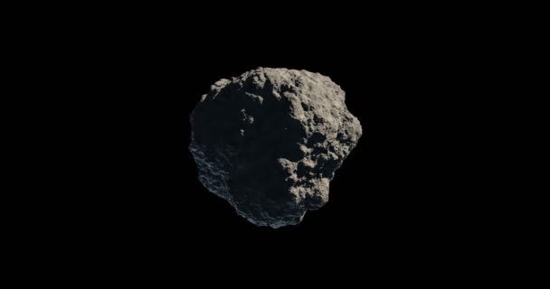Αστεροειδή ή μετεωρίτη περιστοφή σε μαύρο φόντο - Πλάνα, βίντεο