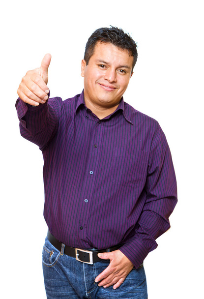 Smiling man with thumbs up - Foto, afbeelding