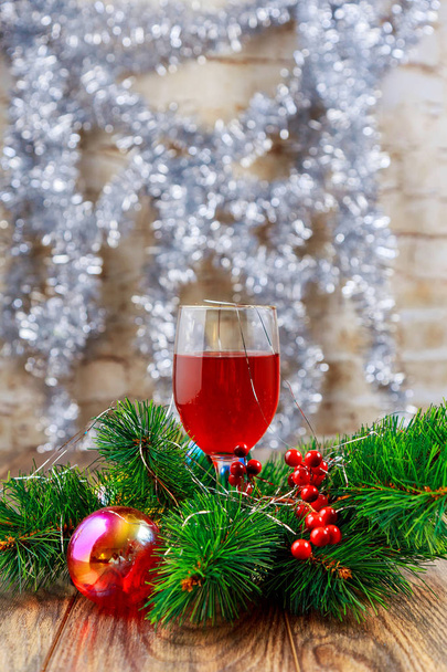 holiday Wine glasses in a restaurant. new year with wine glass - Foto, immagini