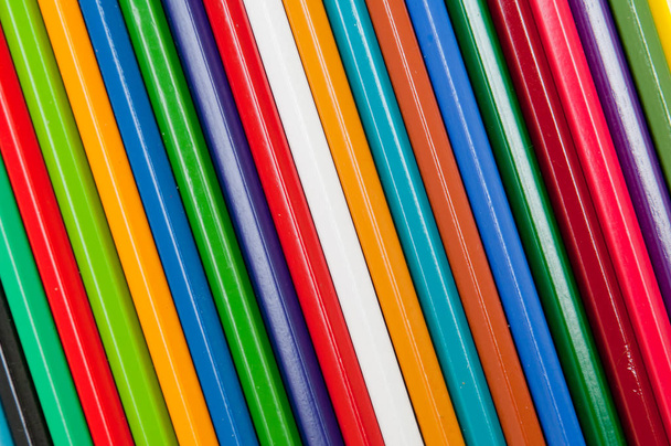 Color pencils isolated on black background close up - Foto, Imagem