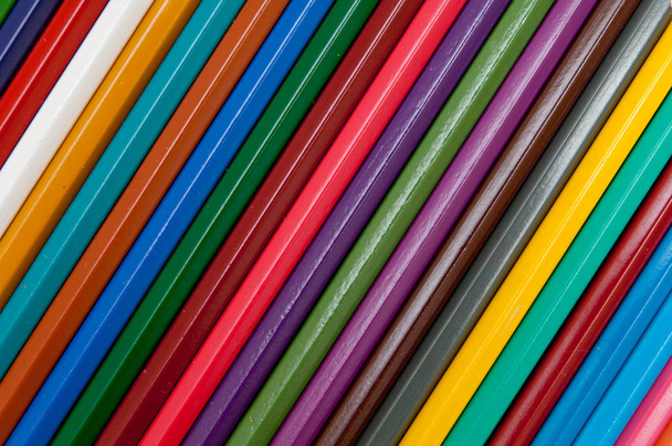 Color pencils isolated on black background close up - Foto, Imagem