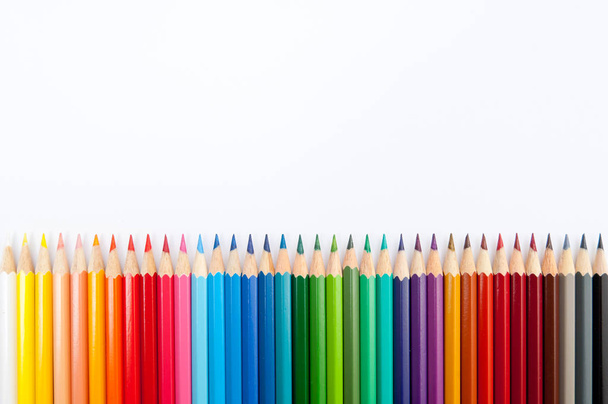 Color pencils isolated on white background close up - Valokuva, kuva