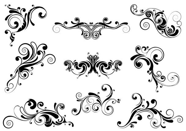 Set of swirl design - Διάνυσμα, εικόνα