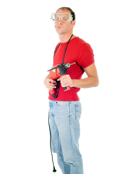 man holding drill - Φωτογραφία, εικόνα