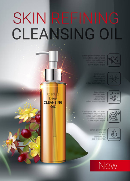 Deep Cleansing Oil ads. - Vector, Image