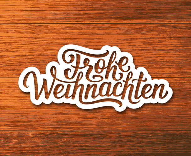 Frohe Weihnachten text on label. Christmas card - Vector, afbeelding