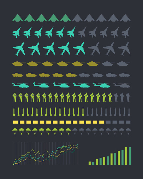 Set of Military Armament Vector Silhouettes - Vector, Image