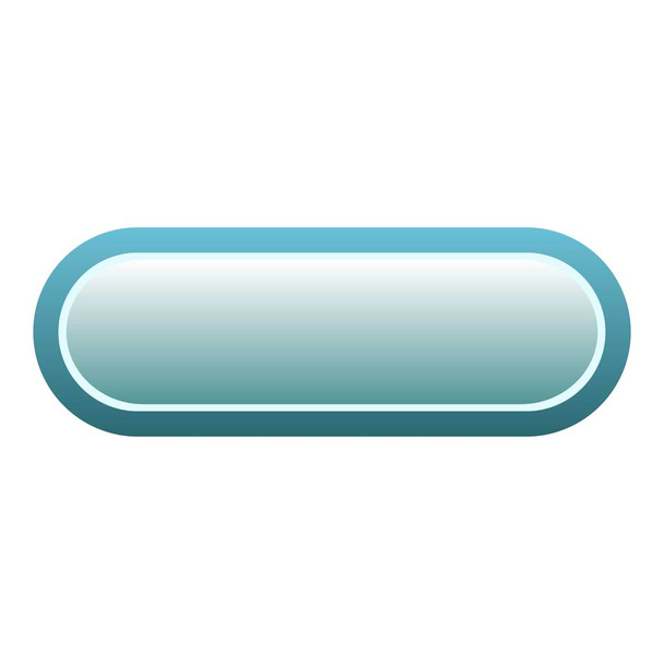 Blue rectangle button icon, flat style - Vector, imagen