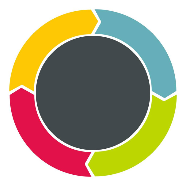 Gray circle icon, flat style - Vector, Imagen
