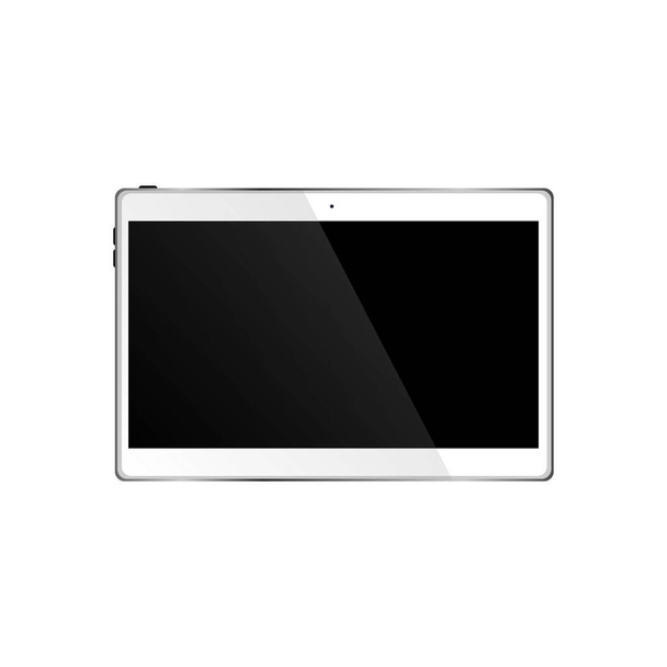 Tablet PC realista con pantalla en blanco aislada sobre fondo blanco. Vector eps10 ilustración - Vector, imagen