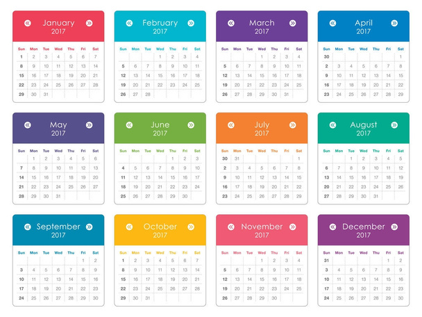 Anno 2017 Calendario progettazione vettoriale
 - Vettoriali, immagini