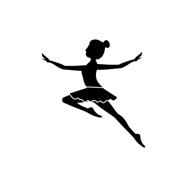 Изолированная девушка практикует дизайн балета
 - Вектор,изображение