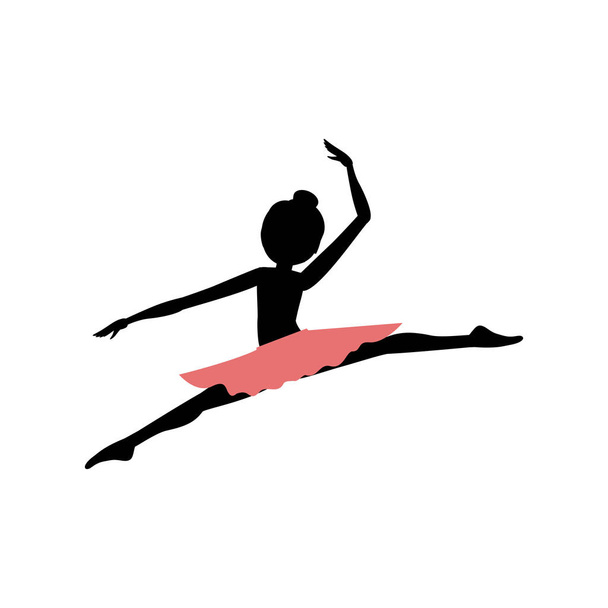 Diseño de ballet de práctica de chica aislada
 - Vector, Imagen