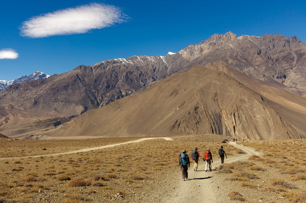 Trekkers in Nepal - Foto, imagen