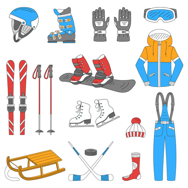 Colección de deportes de invierno
 - Vector, imagen