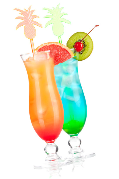 Two tropical alcohol cocktails - Фото, зображення