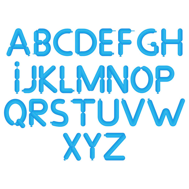 Cartoon bubble font. Colorful letters with glint. Balloon alphabet A through Z - Wektor, obraz