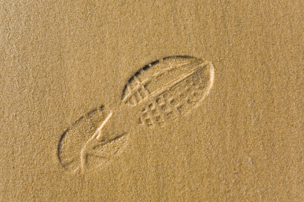 shoeprint στην άμμο - Φωτογραφία, εικόνα