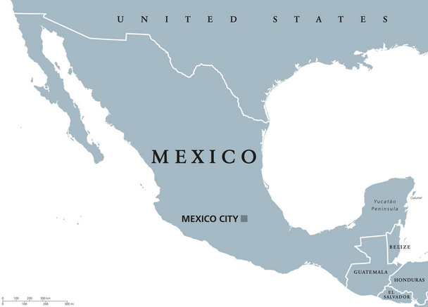 mexico politieke kaart - Vector, afbeelding