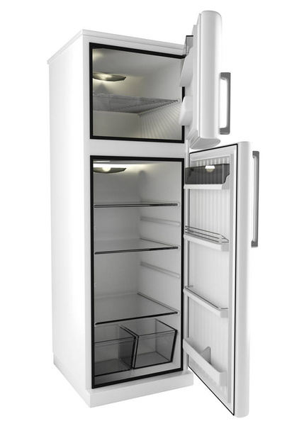 3D modeli açık bir buzdolabı - Fotoğraf, Görsel