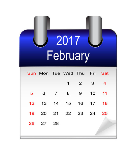 Calendario di febbraio dell'anno 2017
 - Vettoriali, immagini