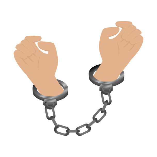 handcuffs police isolated icon - Vector, Image