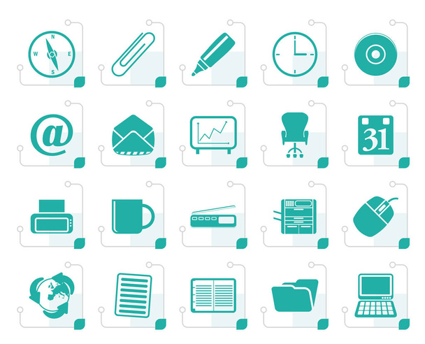 Stylized Office tools icons - Wektor, obraz
