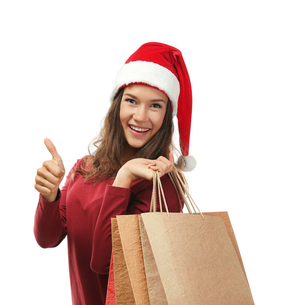 woman with Christmas purchases - Foto, Imagem