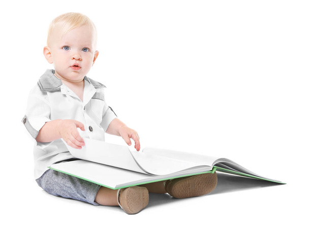 Baby boy with book - Photo, Image